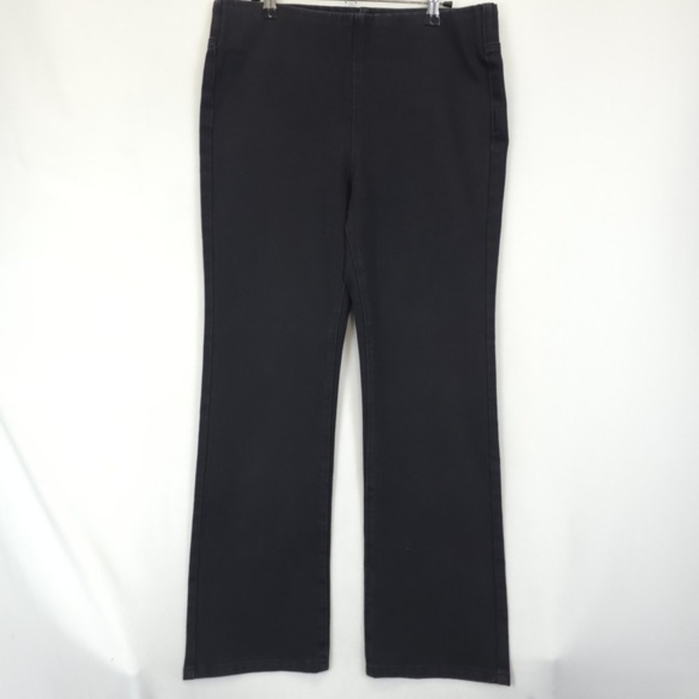 Soft Surroundings Pants Women M Petite‎ Black Pull On Stretch Flare Comfort Work